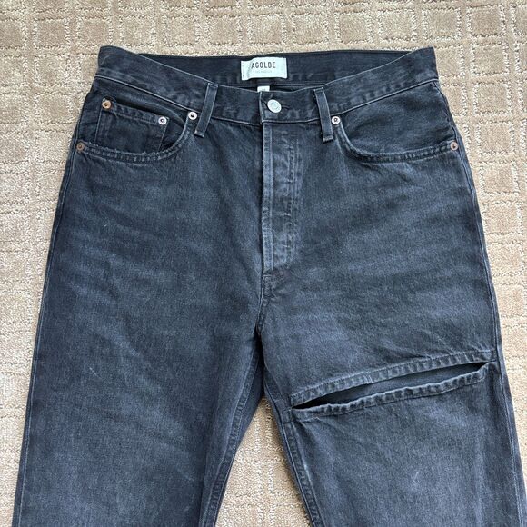 Agolde Black Straight Leg Jeans - Picture 3 of 7